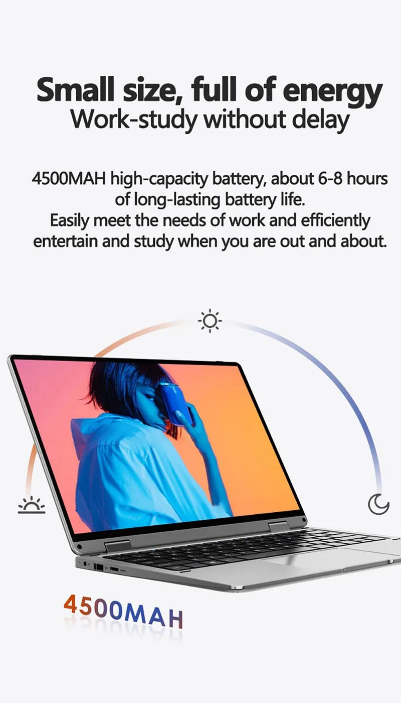 Hot Sale N4020 New 2 in 1 Tablet 360 Rotating Flip Personal Laptop Netbook 11.6-inch Alder 256GB DDR4 1TB WiFi