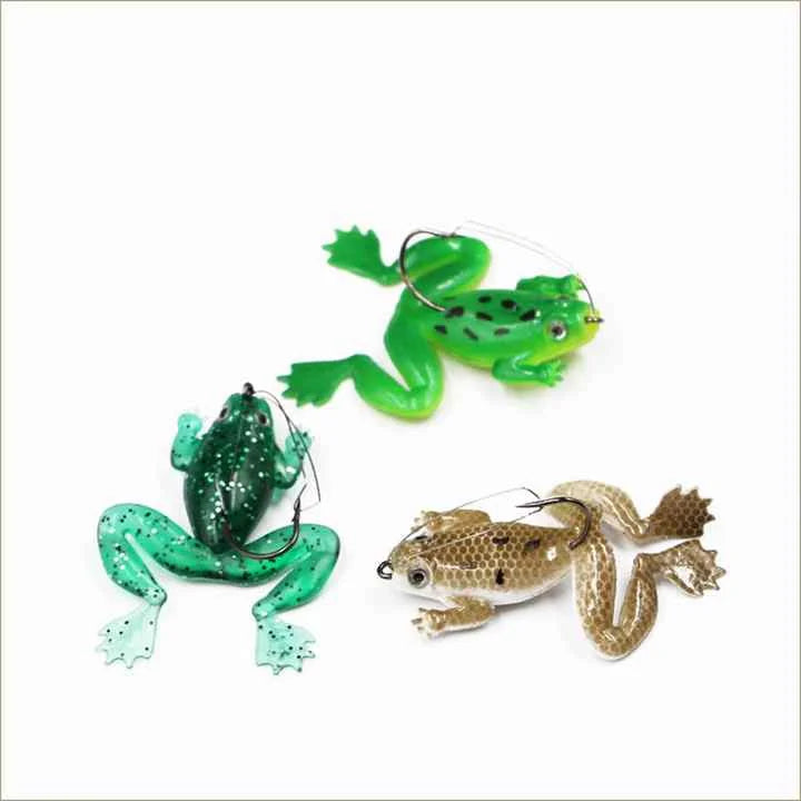 Selco Hot Sale Rubber Frog Bait With Single Hook Artificial Fishing Gear Accessories