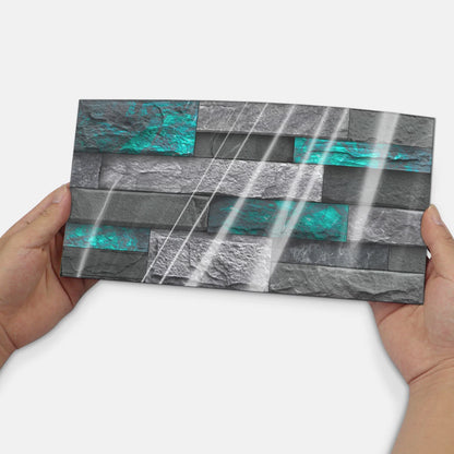 5.91X11.81Inch PCS Art Brick Waterproof Wall Sticker Peel and Stick Tile Sticker PVC Self-adhesive Wall Tile for Kitchen