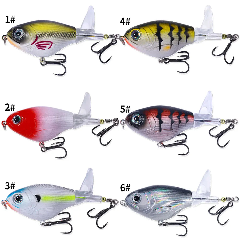 16G Topwater Fishing Lures 11g Popper Fishing Lure for Bass Catfish Pike Perch Floating Pencil Bass Bait with Rotating Tail