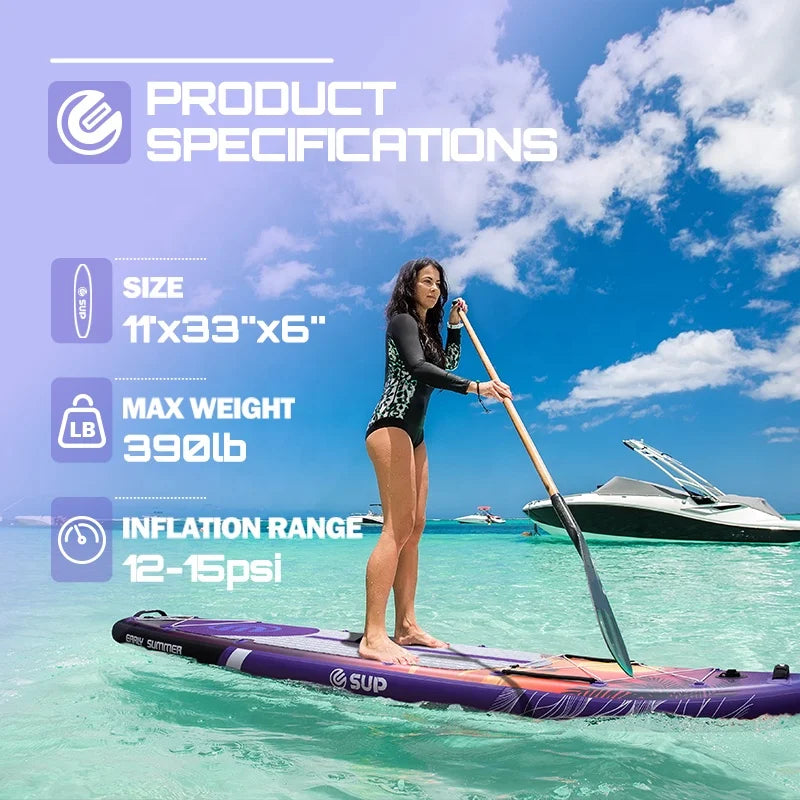 ESUP 11ft Double Wall Fabric Inflatable SUP Board PVC Premium Board for Expert Surfers Big Wave Board for Challenging Waters