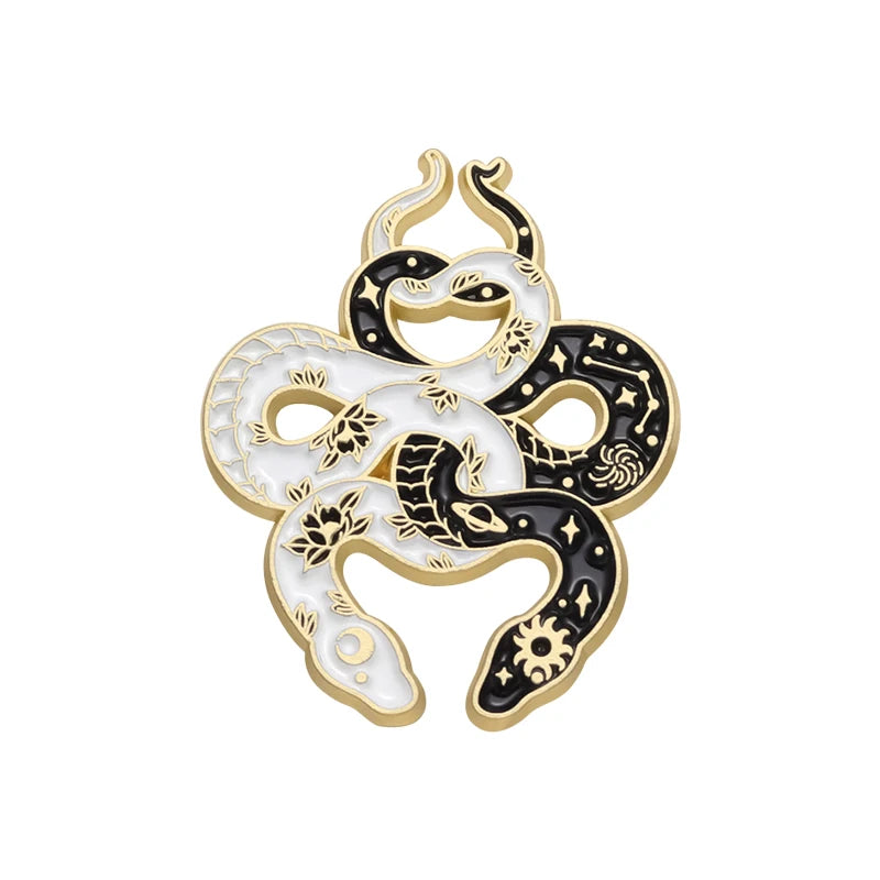 Butterfly Snake Hard Enamel Pins Punk Gothic Animal Cartoon Brooches Lapel Badges Clothes Backpack Accessories Jewelry Gift