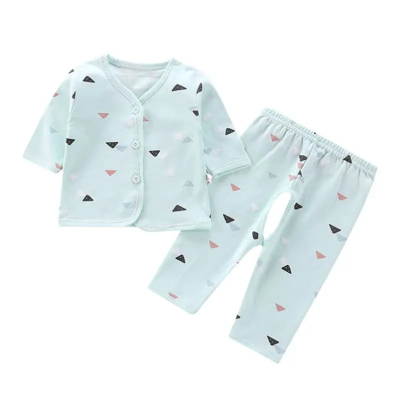 Newborn Children Thickened Warm Cotton Clothes Baby Tie Underwear Monk Suit Spring Fall and Winter Two-Piece Set