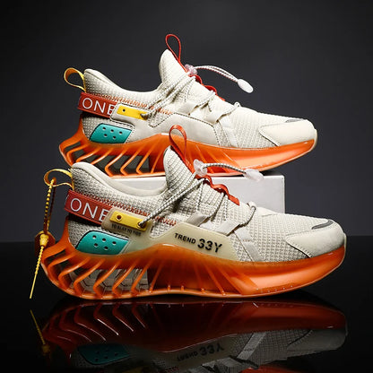 Mesh Fashion Sports Athletic Sneakers Slip on Mesh Fashion Sneakers Sports Shoes Trendy Blade Running Shoes for Men
