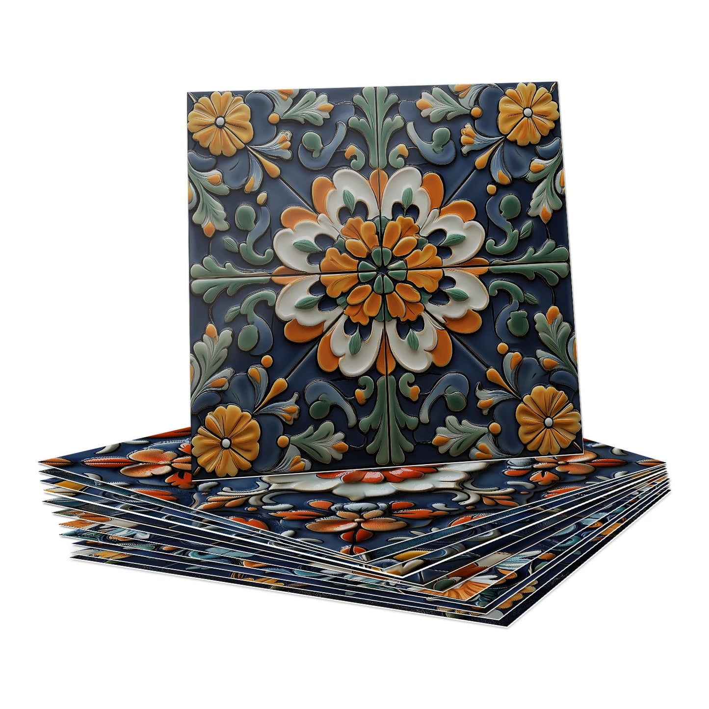24 Pcs Self Adhesive Tile Stickers Peel and Stick Wall Tiles Waterproof PVC Backsplash Tile for Kitchen 7.87 X 7.87 Inch