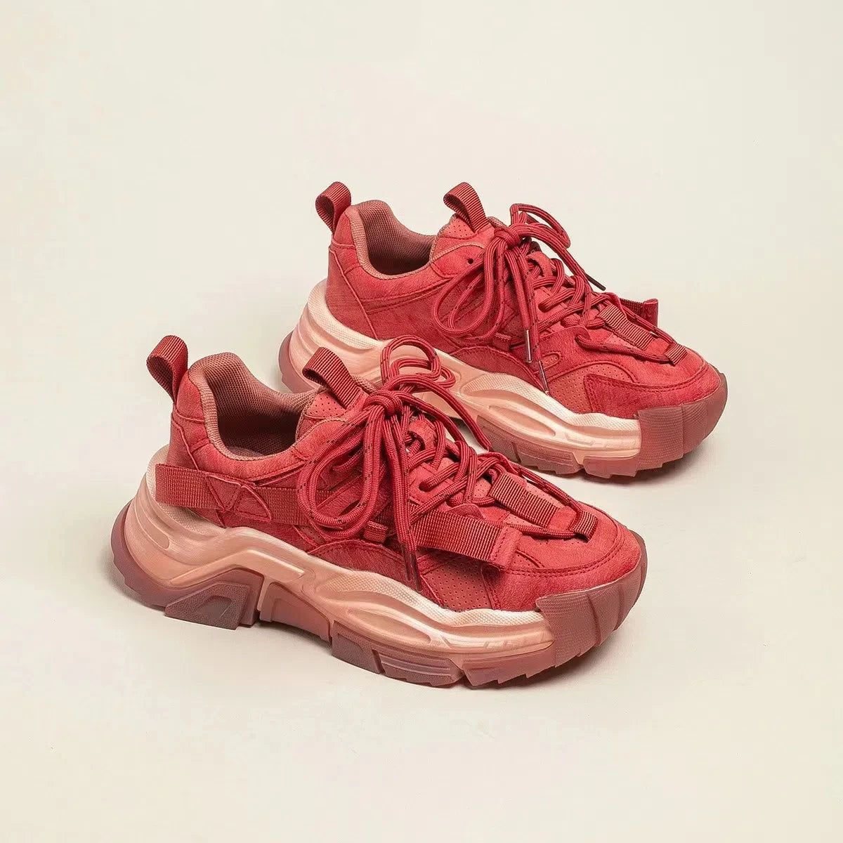 Spring Lady Women S Casual Shoes Red Walking Style Shoes Women Shoes 2024 New Design Sport Sneakers Real Leather