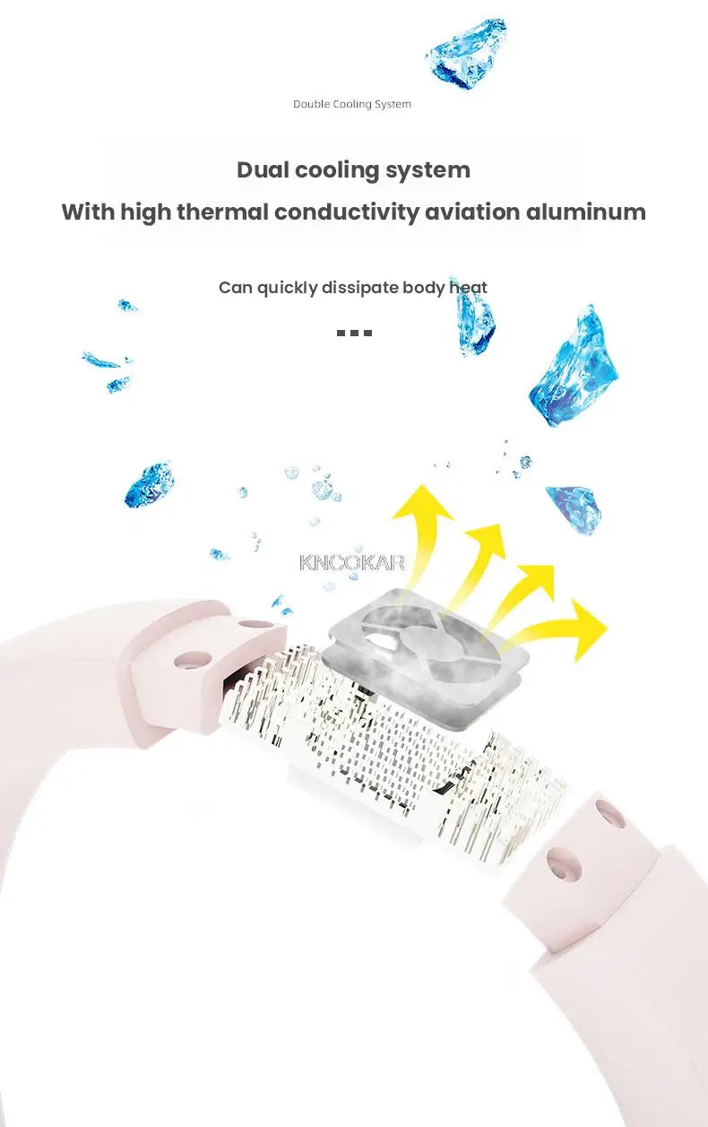 Portable Air Cooling Neck Fan Mini Bladeless LED Air Conditioner Wireless Outdoor Sport Cooling Hanging Fan ventilador de cuello