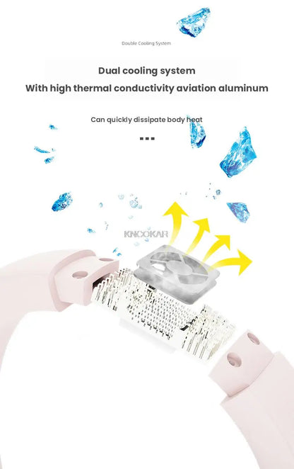 Portable Air Cooling Neck Fan Mini Bladeless LED Air Conditioner Wireless Outdoor Sport Cooling Hanging Fan ventilador de cuello