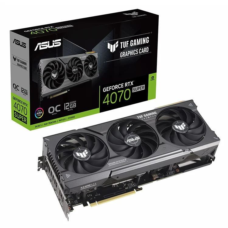 Used ASUS ROG Strix GeForce RTX 4070 SUPER 12GB GDDR6X OC Edition Gaming Graphics Card with AI Design Intelligent Learning GPU