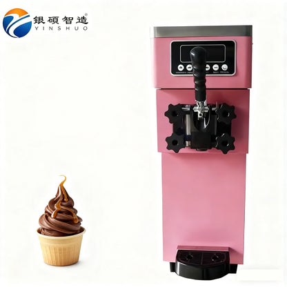 Mini Soft Serve Ice Cream Machine 20L Capacity Countertop Ice Cream Maker for Bubble Tea Shop Snack Bar Space Saving Design