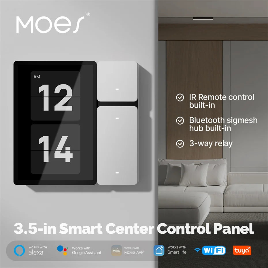 3.5inch Infrared  Gateway Remote Control Tuya WIFI 3gang Smart Switch Home Multi-Function Touch Screen Control 240v