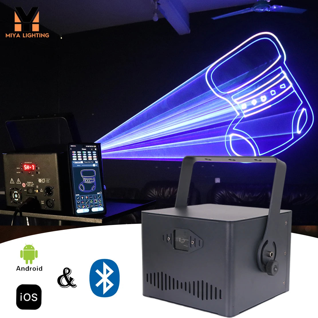 2w Professional RGB 3D Animated Laser Lighting for DJ Disco Club Stage Party Show Event
