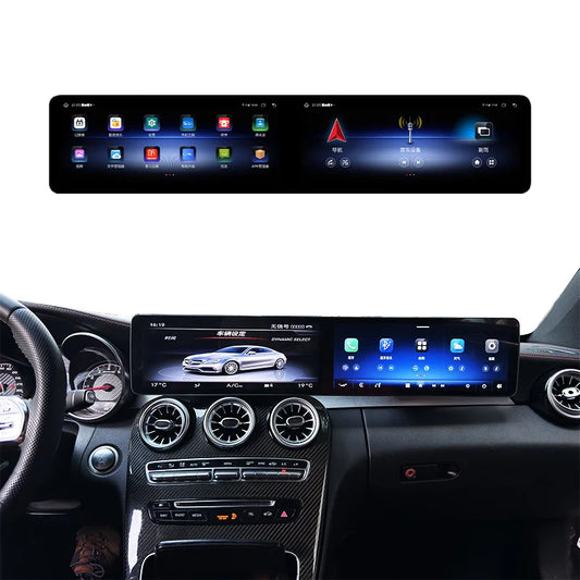 25.6 Touch Screen Radio Carplay Usb Car Dual Digital Screen Car Dvd Player System for Mercedes C GLC W204 W205 W253 X253 11-22