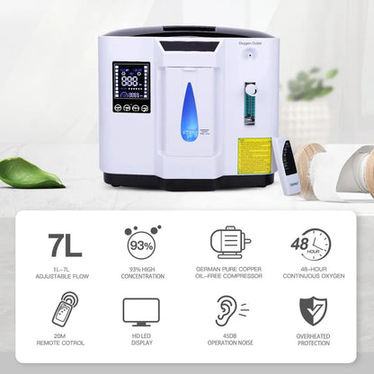 Kainuo Mini Portable Micro Oxygen Generator Machine for Home & Hospital Use with Durable Motor and Bearing Core Components