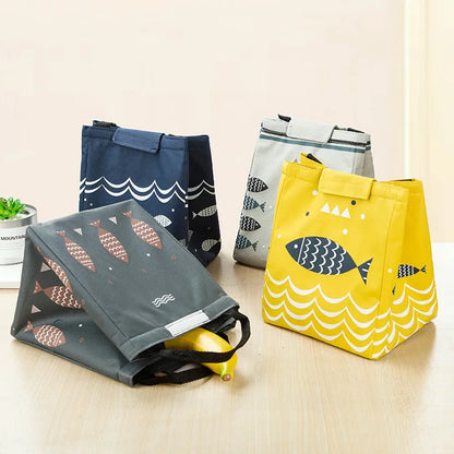 New Fashion Cute Simple Fish Pattern Lunch Bag Cooler Bag