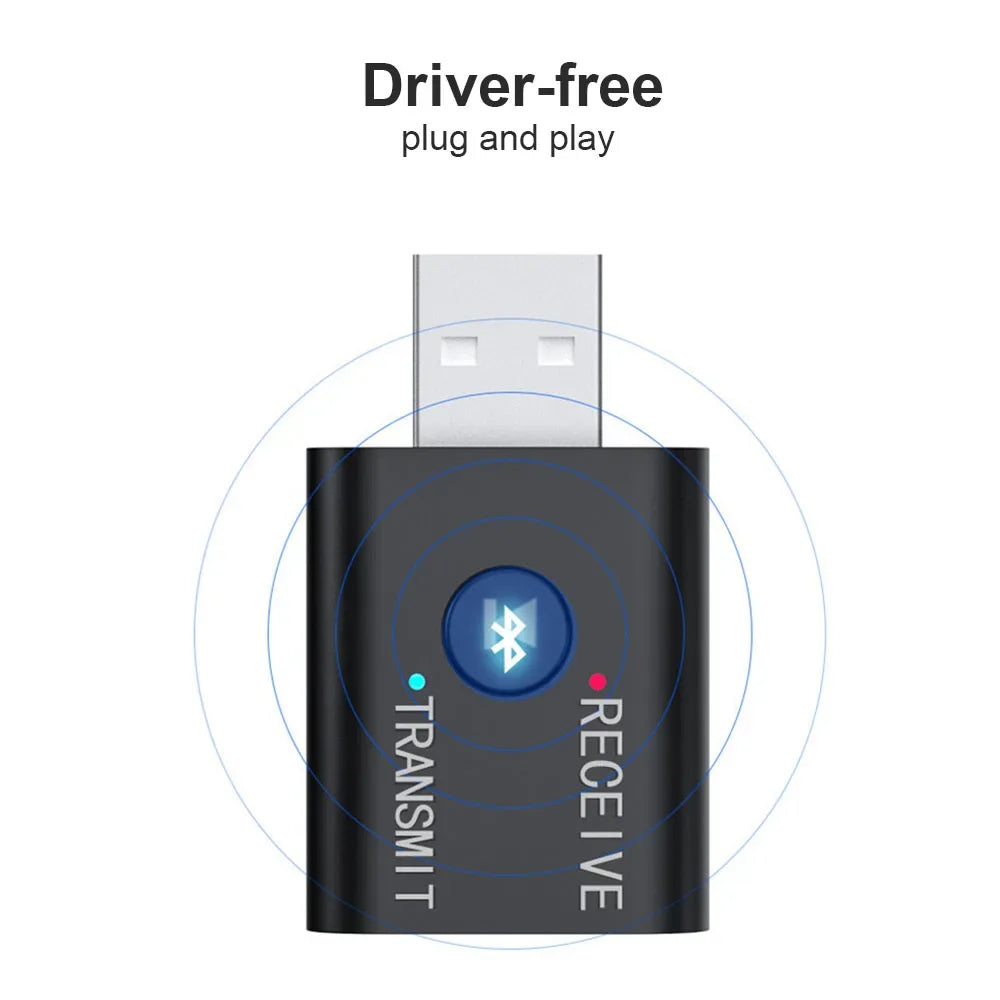 AUX Bluetooth-compatible Adapter With 3.5mm Cable for Car PC Computer Headphone Receiver Transmitter 2IN1 Wireless Audio Adapter