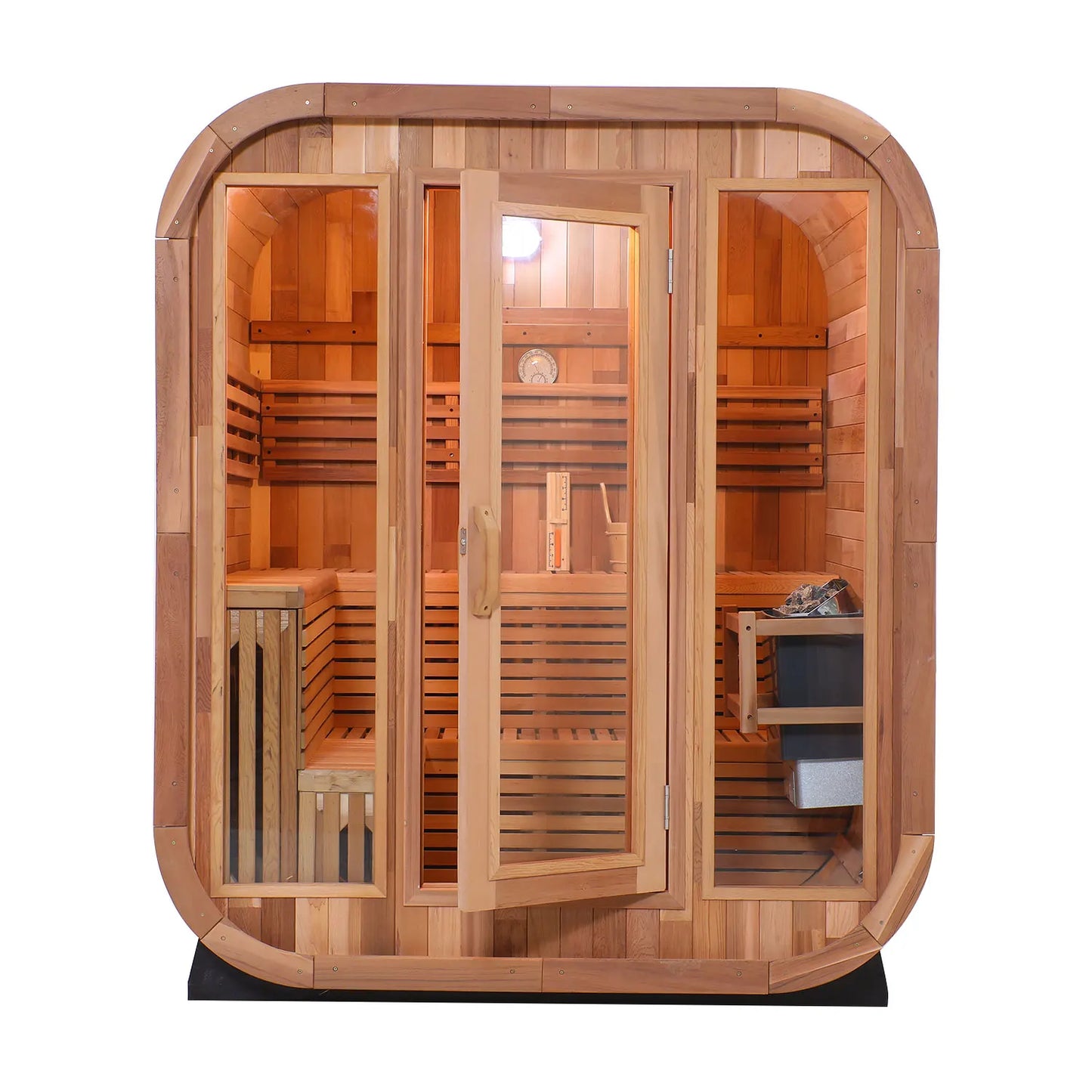 Best-Selling Luxury 2-4 Person Outdoor Traditional Canada Red Cedar Cube Outdoor Sauna
