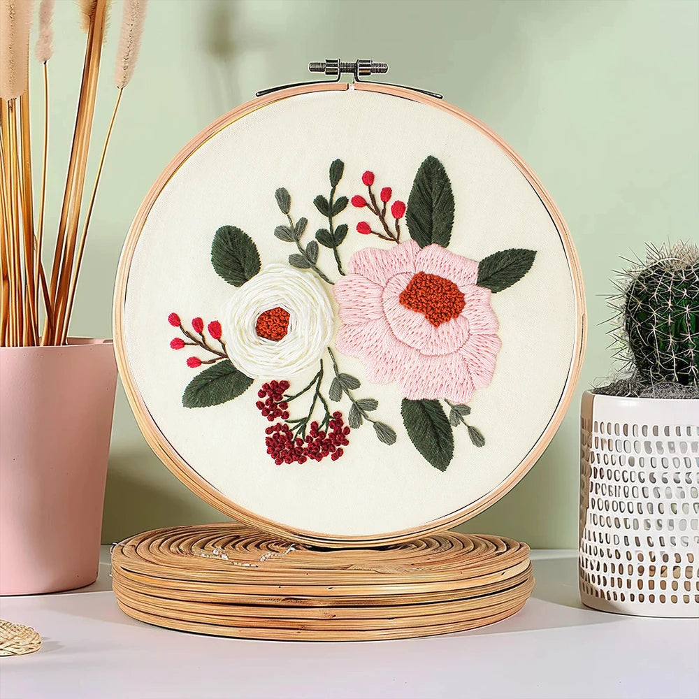 Factory DIY Flowers Practice Embroidery Set for Beginners Semi Finished Handmade Cross Stitch Decoration Crafts