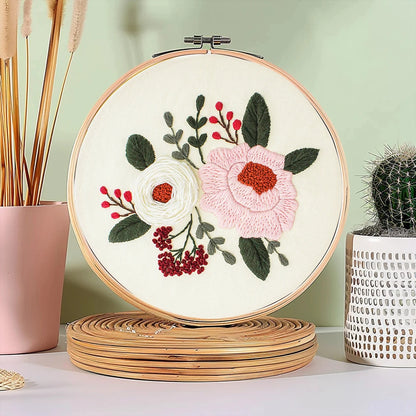 Factory DIY Flowers Practice Embroidery Set for Beginners Semi Finished Handmade Cross Stitch Decoration Crafts