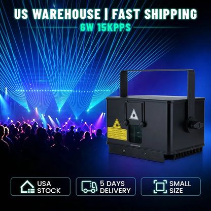 USA Stock Wedding Club Dmx Animation 6w Mini Laser Stage Lighting Price No Import Taxes