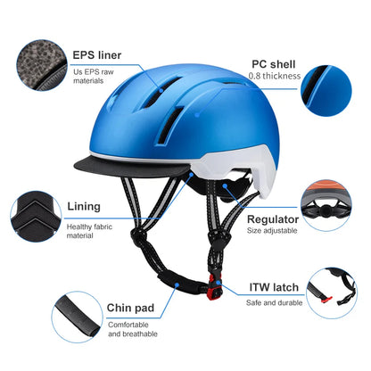 Keplo CE Dual Sport Unisex E Scooter & Mountain Bike Helmet Ultralight Adjustable Durable PC+EPS Material Outdoor Cycling Safety