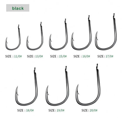 Free Samples Newest 30pcs/set Fishing Hooks Set High Carbon Steel Barbed Single Circle Hook Dip Barbed Carp Hooks Sea Fishing