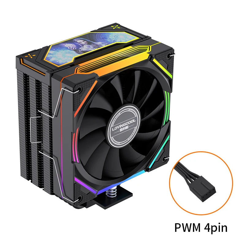 LOVINGCOOL Custom Intel CPU Cooler RGB 115x Radiator PC TDP 220W Quiet Cooler 120mm Cooling Fan for Gaming Case PC CPU Coolers
