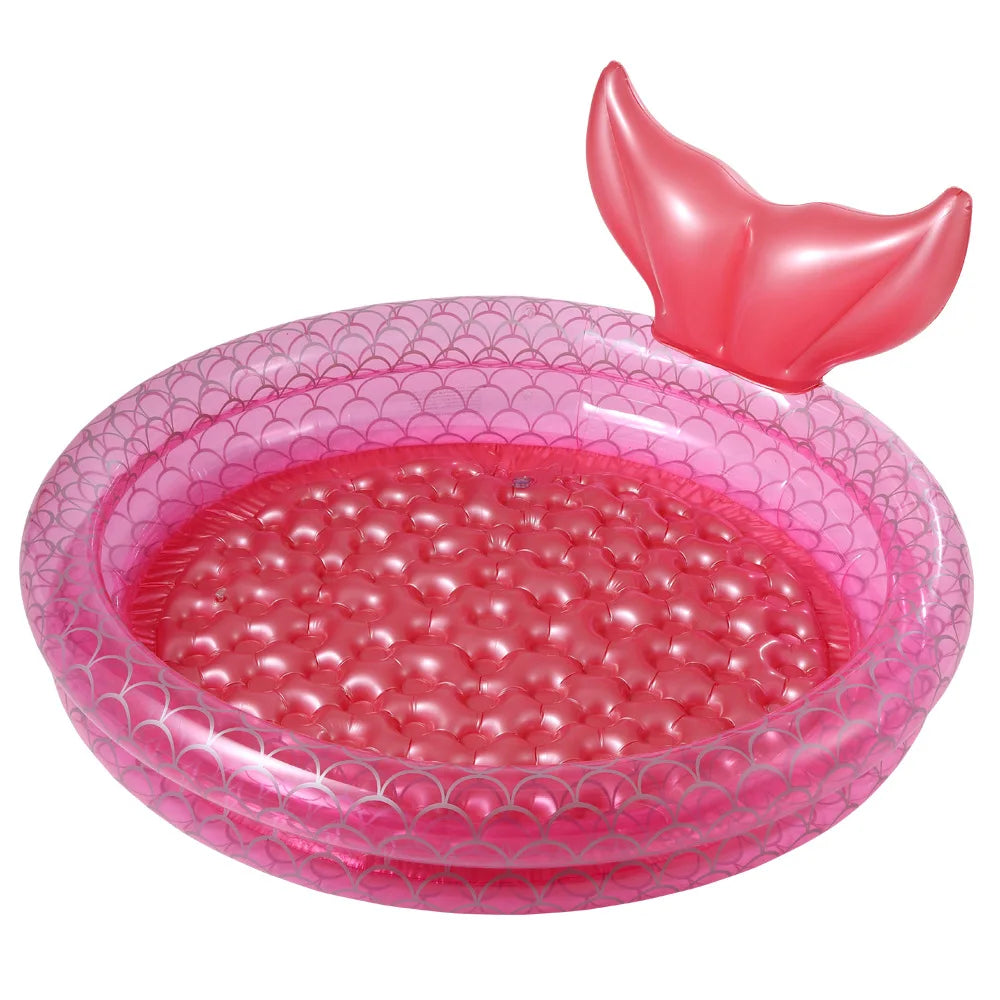 Ins Thickened PVC Inflatable Mermaid Pool Household Baby Toddler Swimming Pool, Ocean Ball Pool