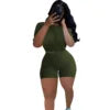 Good Quality COTTON Stretchy Solid Knitting Two Pieces Shorts Set Casual 2 Piece Women Outfit Plus Size Womens 2 Piece Outfit