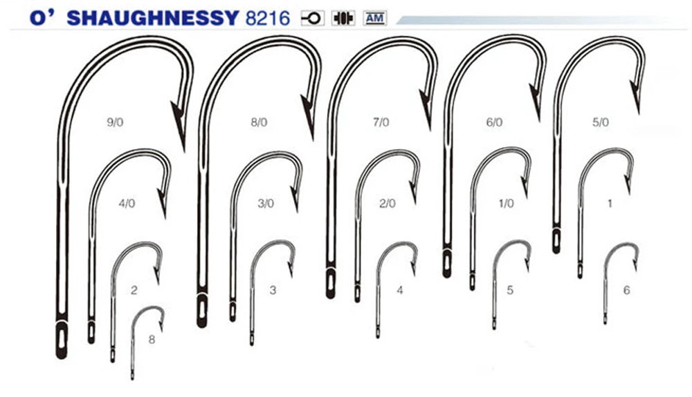 ICERIO 50PCS High Carbon Steel Barbed O'Shaughnessy Jig Hooks Saltwater Fishing Ringed Hooks Accessories Tackle