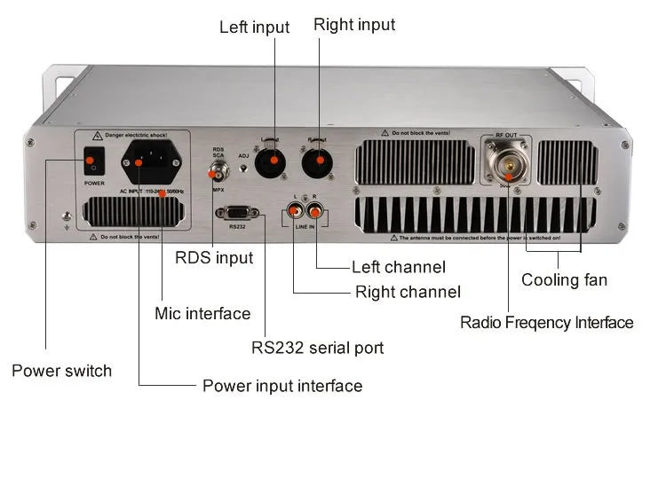 600W Wireless Professional Amplifier & Broadcast FM Transmitter with USB Input for Radio Station Broadcasting System