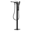 HIDEEP Contemporary Polished Bathroom Floor Stand Faucets Chrome/Black/White Ceramic Single Handle Hot Cold Water Bathtub Shower