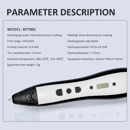 JER Hot Sales 3d Pen 3d Drawing Printer Pen with LCD Display Professional 3d Printing Pen Child Wireless