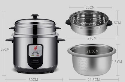 household electric food cooker Triangle CKD-Z30G small home rice cooker 3L all stainless steel  inner 220-230-240V soup maker