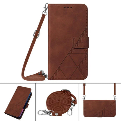 Lanyard Leather case Pouch Bag for Moto Edge 40 Neo, for MOTO G PLAY 5G 2024 Cross Shoulder PU Flip Stand case Cover