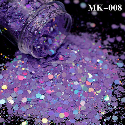 Bulk KG Bag Holographic Macaron Glitters Solvent Resistant Polyester Chunky Glitter for Resin Craft Tumbler Snowglobe