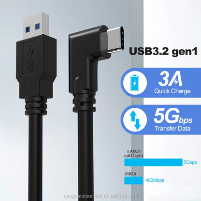 Black 16ft 5m Long Type C Link Cable for Quest 3S/3/2 Meta Quest Pro USBC Cable for Gaming and Charging Fast Speed Data Transfer