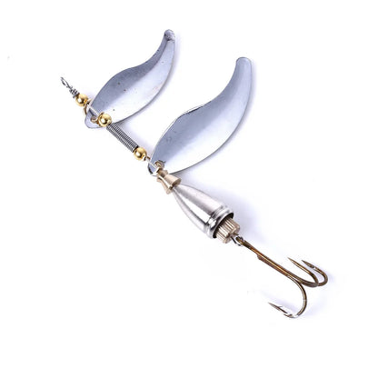 9CM-10.5G-4# Spinner Fishing Bait Lure Mental Two Sequins Blades With a Bell Saltwater Fishing