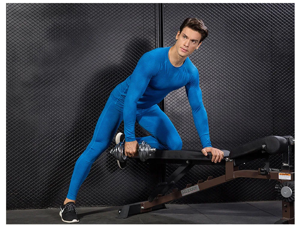 Men's Thermal Underwear Set MMA Tactics Leggings Solid Color Costume Compress Fitness Long Johns Men Winter Brands  Men