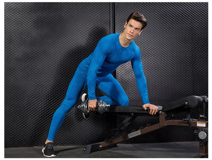 Men's Thermal Underwear Set MMA Tactics Leggings Solid Color Costume Compress Fitness Long Johns Men Winter Brands  Men