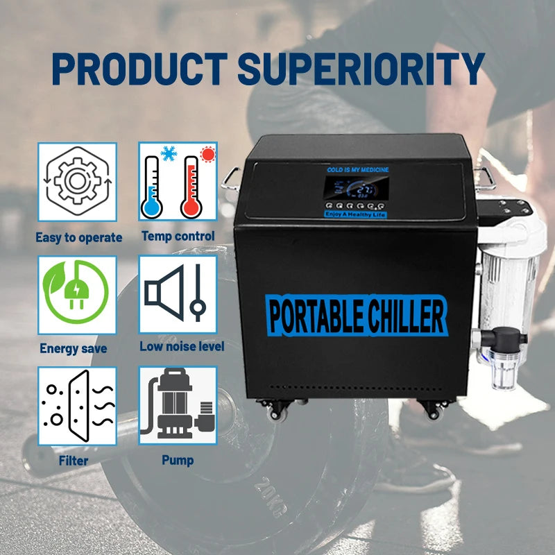 Best Cheap 110V 0.5-1HP ColdPlunge Chiller Heat Pump Mini Water Chiller Ice Bath Smart WiFi Control Athlete Recovery Engine