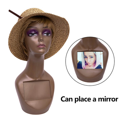 Fast Delivery PVC Professional Long Neck Female Realistic Mannequin Head and Makeup for Wig Display