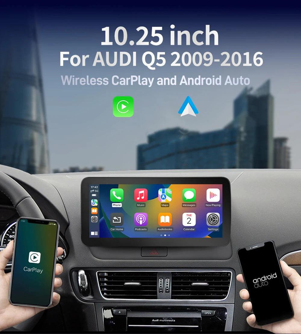 Navigation GPS 360 Panorama AutoLinux Wireless CarPlay for Audi Q5 Car Multimedia Player  2009-2016