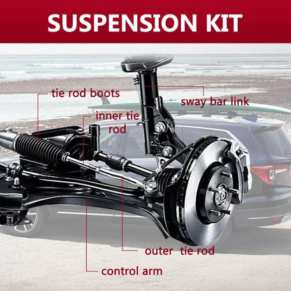 Frenzybro 8 PCs Front Lower Control Arm With Ball Joint Sway Bar Tie Rod for Honda Pilot Passport  MDX 2014-2023 4WD
