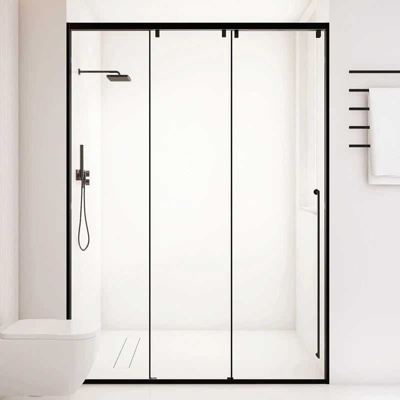 New Product Modern 6mm Tempered Glass Stainless Steel Handle Sliding Shower Door for Bathroom Shower Screen