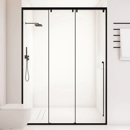 New Product Modern 6mm Tempered Glass Stainless Steel Handle Sliding Shower Door for Bathroom Shower Screen
