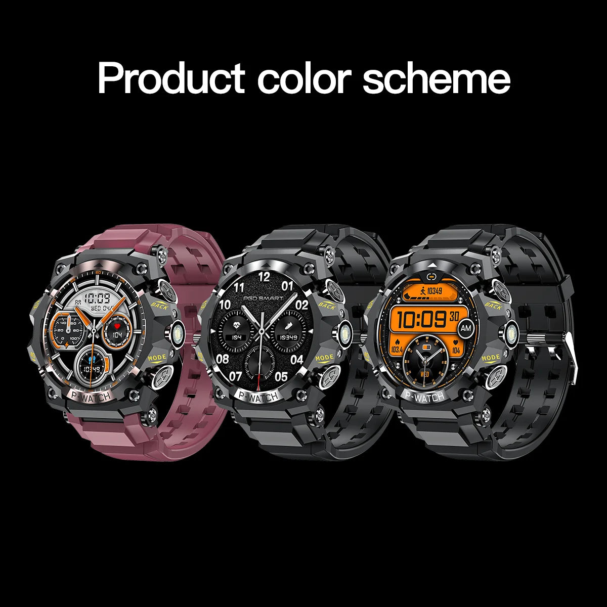 PG222 2025 Outdoor Sports Smart Watch GPS Navigation Compass IP68 Waterproof Fitness Tracker for IPhone/iPad Remote Control Call