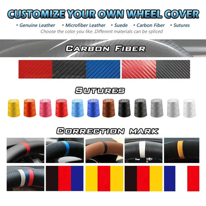 Custom Car Steering Wheel Cover for Honda Fit City 2009-2013 Jazz 2009-2013 Insight 2010 2011 2012 2013 2014 Interior