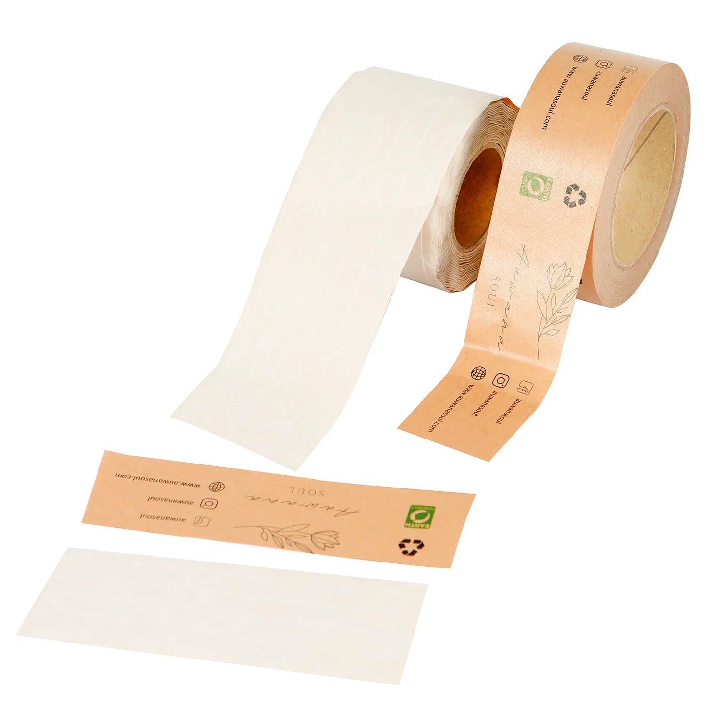 Eco Friendly Custom Logo Printed Self Adhesive Kraft Paper Tape Packing Tape