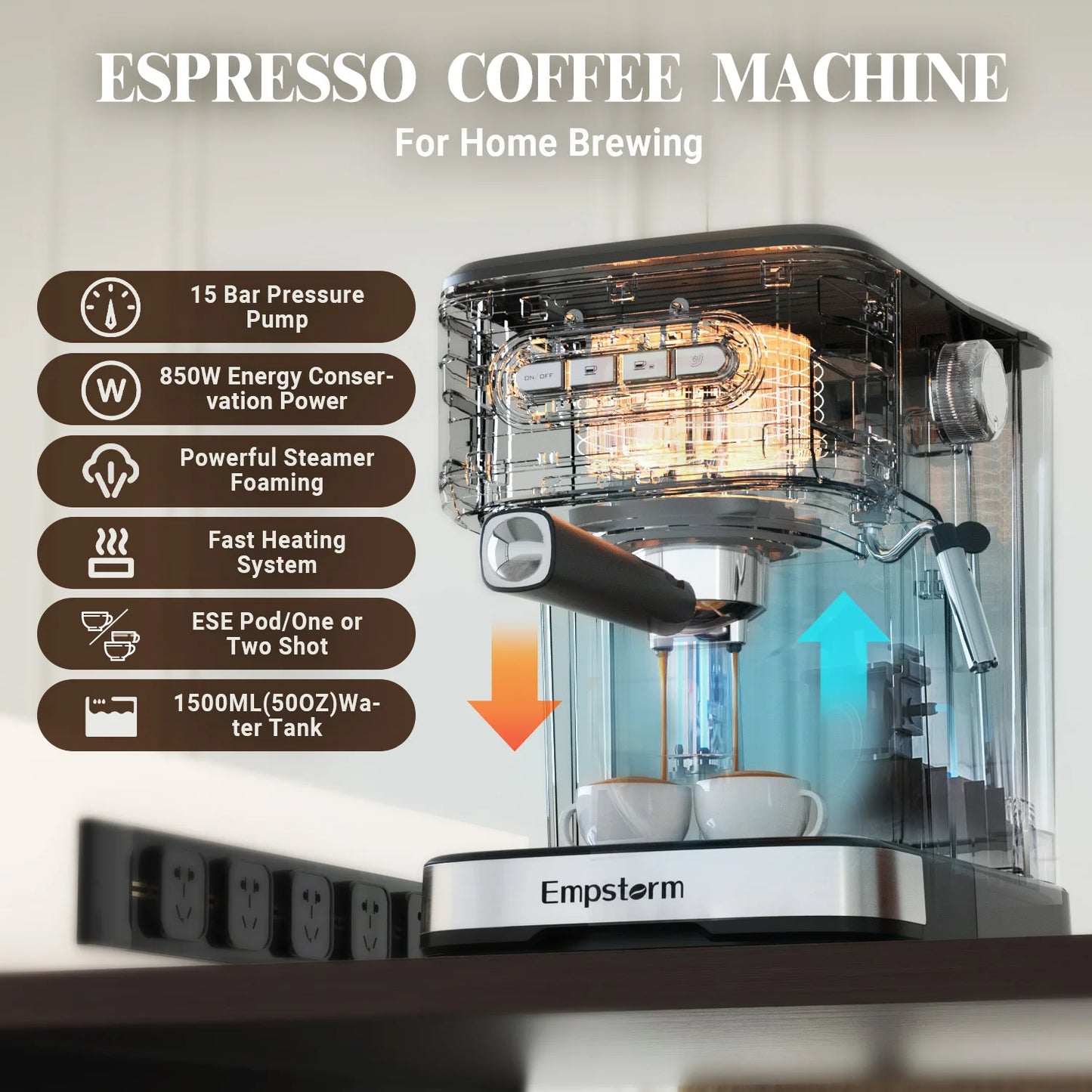 For 01E Electric Espresso Maker Coffee Machine 3-in-1 Household Use for Halloween and Christmas Gifts